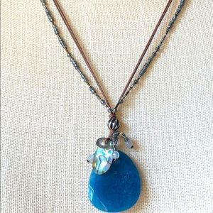 SILPADA Jewelry Retired Blue Quartzite & Sterling Silver 'INDIGO MOOD' Necklace